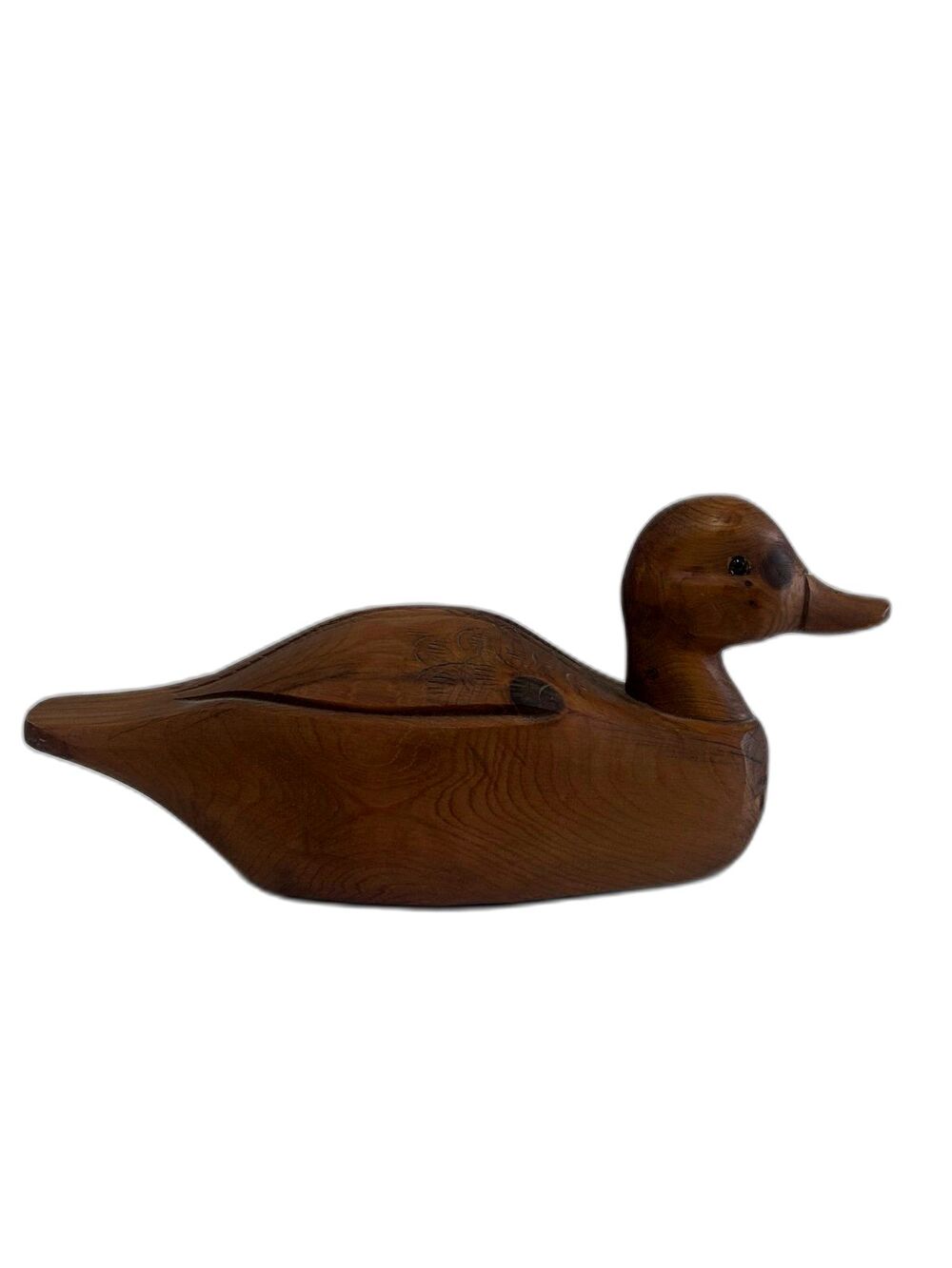 Vintage Hand-Craved Wood Folk Art Duck Decoy Made in Quebec Canada